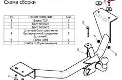 1 739 р. Фаркоп Лидер Плюс  ИжАвто Ода  2717 Версия (1991-2005) (Без электропакета)  с доставкой в г. Нижний Новгород. Увеличить фотографию 2