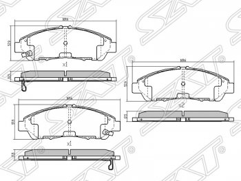 1 559 р. Передние тормозные колодки SAT  Acura MDX  YD2 (2006-2013) дорестайлинг, рестайлинг  с доставкой в г. Нижний Новгород. Увеличить фотографию 1