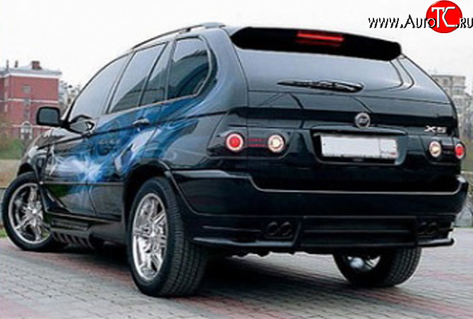 9 299 р. Накладка заднего бампера Тарантул BMW X5 E53 дорестайлинг (1999-2003) (Неокрашенная)  с доставкой в г. Нижний Новгород