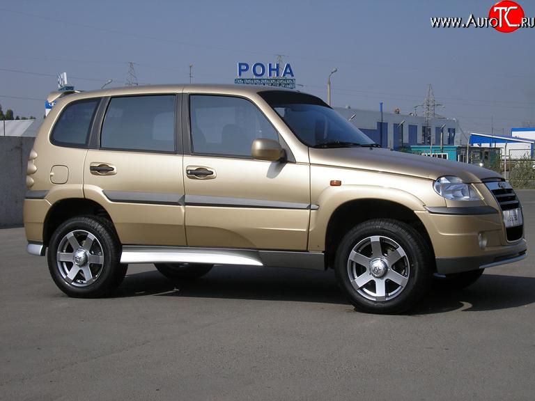 2 149 р. Пороги накладки Атака Chevrolet Niva 2123 дорестайлинг (2002-2008) (Неокрашенные)  с доставкой в г. Нижний Новгород