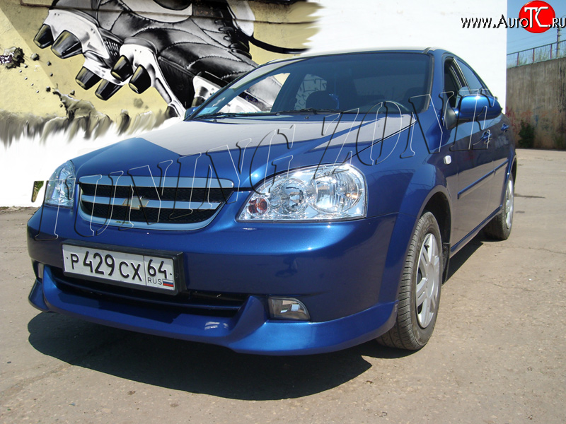 2 399 р. Накладка переднего бампера Tuning Zone  Chevrolet Lacetti  седан (2002-2013) (Неокрашенная)  с доставкой в г. Нижний Новгород