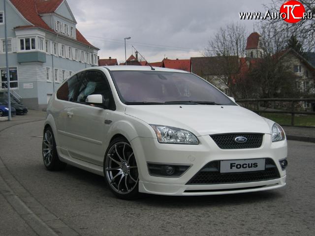 4 999 р. Накладка переднего бампера ST Sport Ford Focus 2  седан дорестайлинг (2004-2008) (Неокрашенная)  с доставкой в г. Нижний Новгород