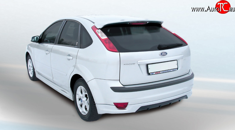 4 999 р. Накладка заднего бампера FT  Ford Focus  2 (2004-2008) хэтчбэк 3 дв. дорестайлинг, хэтчбэк 5 дв. дорестайлинг (Неокрашенная)  с доставкой в г. Нижний Новгород