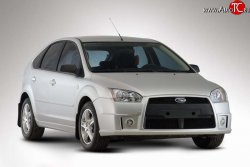 5 599 р. Передний бампер YTE Ford Focus 2  седан дорестайлинг (2004-2008) (Неокрашенный)  с доставкой в г. Нижний Новгород. Увеличить фотографию 2