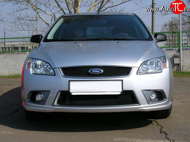 6 099 р. Передний бампер YTG Ford Focus 2  седан дорестайлинг (2004-2008) (Неокрашенный)  с доставкой в г. Нижний Новгород