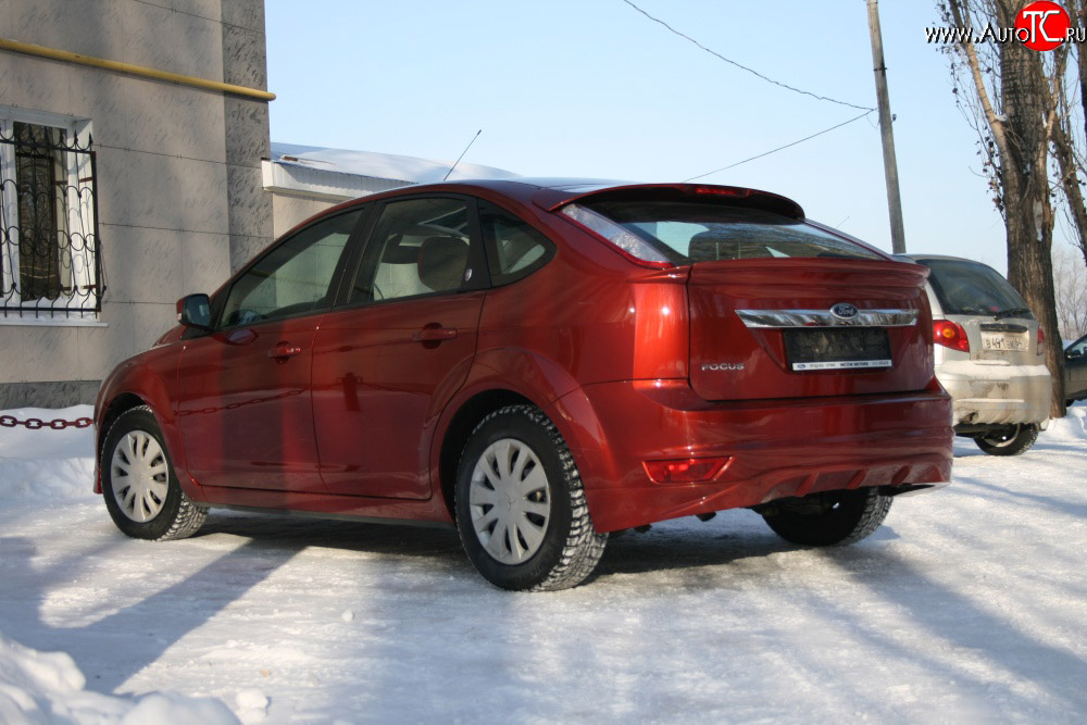 1 699 р. Накладка заднего бампера AutoTC Ford Focus 2 хэтчбэк 3 дв. рестайлинг (2007-2011) (Неокрашенная)  с доставкой в г. Нижний Новгород