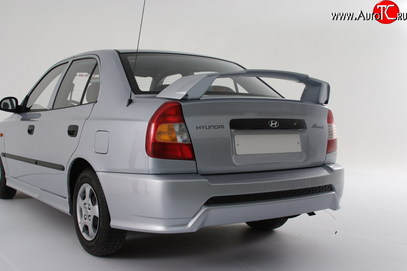 5 099 р. Задний бампер Классик Hyundai Accent седан ТагАЗ (2001-2012) (Неокрашенный)  с доставкой в г. Нижний Новгород