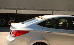 3 299 р. Козырёк на заднее лобовое стекло Sport  Hyundai Solaris  RBr (2010-2017) седан дорестайлинг, седан рестайлинг (Неокрашенный)  с доставкой в г. Нижний Новгород. Увеличить фотографию 2