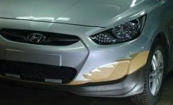 4 399 р. Накладка Sport на передний бампер Hyundai Solaris RBr хэтчбэк дорестайлинг (2010-2014) (Неокрашенная)  с доставкой в г. Нижний Новгород. Увеличить фотографию 4