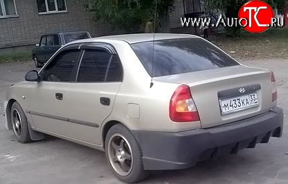 7 499 р. Задний бампер ATH New Hyundai Accent седан ТагАЗ (2001-2012) (Неокрашенный)  с доставкой в г. Нижний Новгород