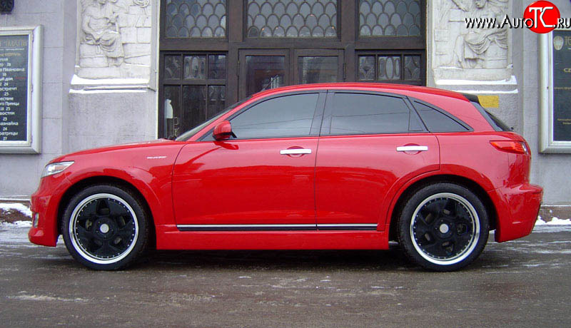 38 999 р. Пороги накладки AERO INFINITI FX45 S50 рестайлинг (2005-2009) (Неокрашенные)  с доставкой в г. Нижний Новгород