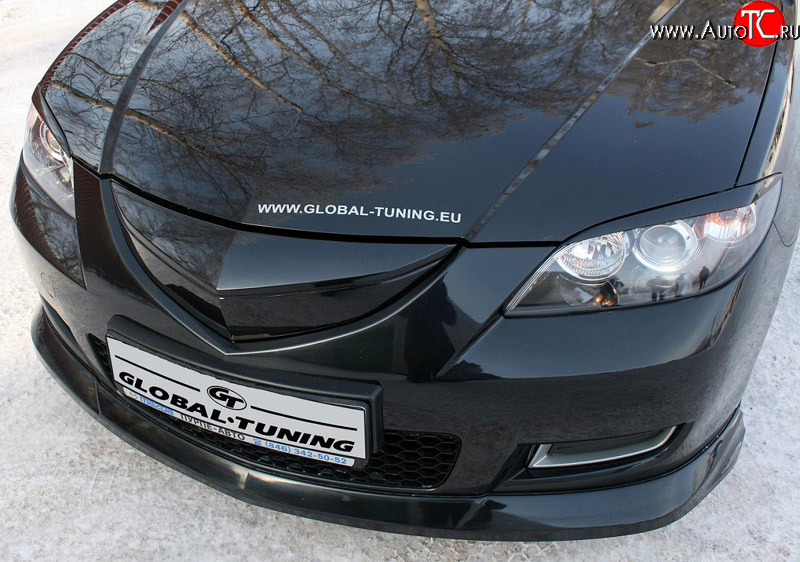 3 049 р. Радиаторная решётка Global-Tuning Mazda 3/Axela BK дорестайлинг седан (2003-2006) (Неокрашенная)  с доставкой в г. Нижний Новгород