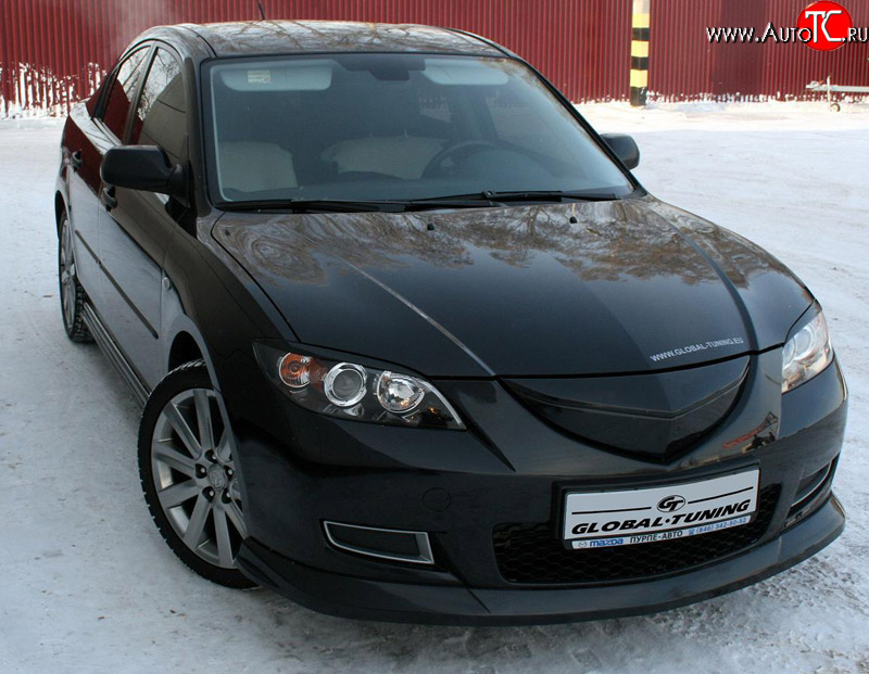 729 р. Реснички на фары Global-Tuning Mazda 3/Axela BK дорестайлинг седан (2003-2006) (Неокрашенные)  с доставкой в г. Нижний Новгород