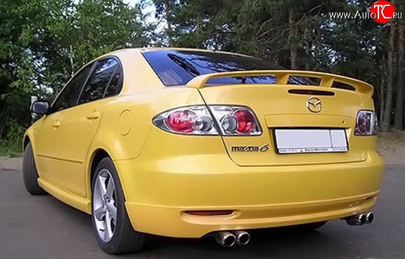 7 349 р. Накладка заднего бампера AERO Mazda 6 GG седан дорестайлинг (2002-2005) (Неокрашенная)  с доставкой в г. Нижний Новгород