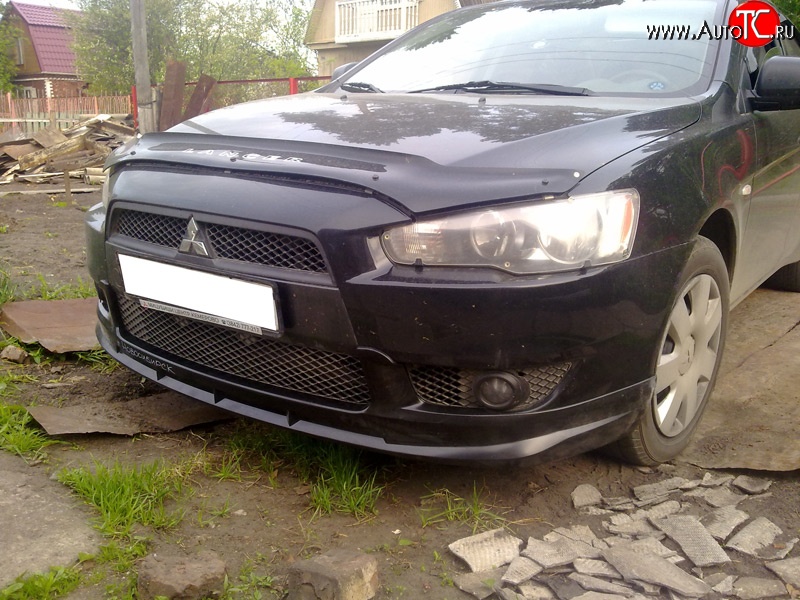 3 599 р. Накладка переднего бампера Elegance Mitsubishi Lancer CY седан рестайлинг (2011-2017) (Неокрашенная)  с доставкой в г. Нижний Новгород