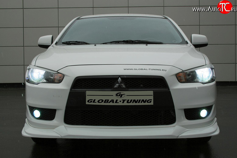 699 р. Реснички Mitsubishi Global-Tuning Mitsubishi Lancer 10 седан дорестайлинг (2007-2010) (Неокрашенные)  с доставкой в г. Нижний Новгород