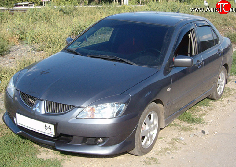 5 499 р. Накладка переднего бампера M-VRS Mitsubishi Lancer 9 1-ый рестайлинг седан (2003-2005) (Неокрашенная)  с доставкой в г. Нижний Новгород