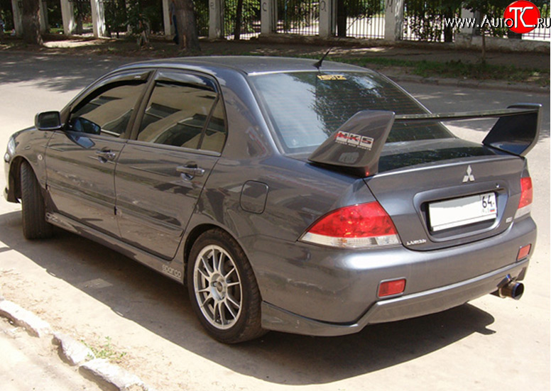 4 189 р. Накладка на задний бампер M-VRS Mitsubishi Lancer 9 2-ой рестайлинг седан (2005-2009) (Неокрашенная)  с доставкой в г. Нижний Новгород