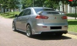 4 999 р. Накладка Zodiak под одинарный выхлоп на задний бампер  Mitsubishi Lancer  10 (2007-2017) седан дорестайлинг, седан рестайлинг (Неокрашенная)  с доставкой в г. Нижний Новгород. Увеличить фотографию 2