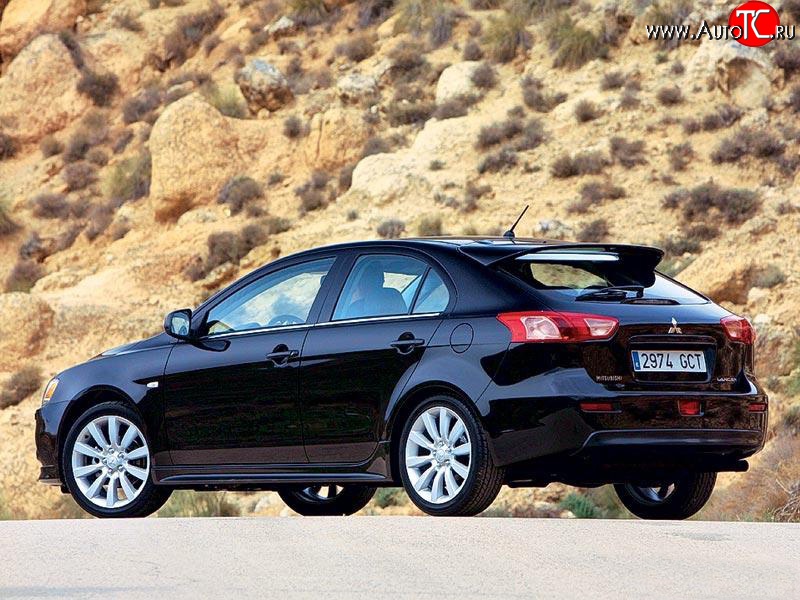 5 399 р. Верхний спойлер Sport 5D (хетчбек) Mitsubishi Lancer 10 хэтчбэк дорестайлинг (2007-2010) (Неокрашенный)  с доставкой в г. Нижний Новгород