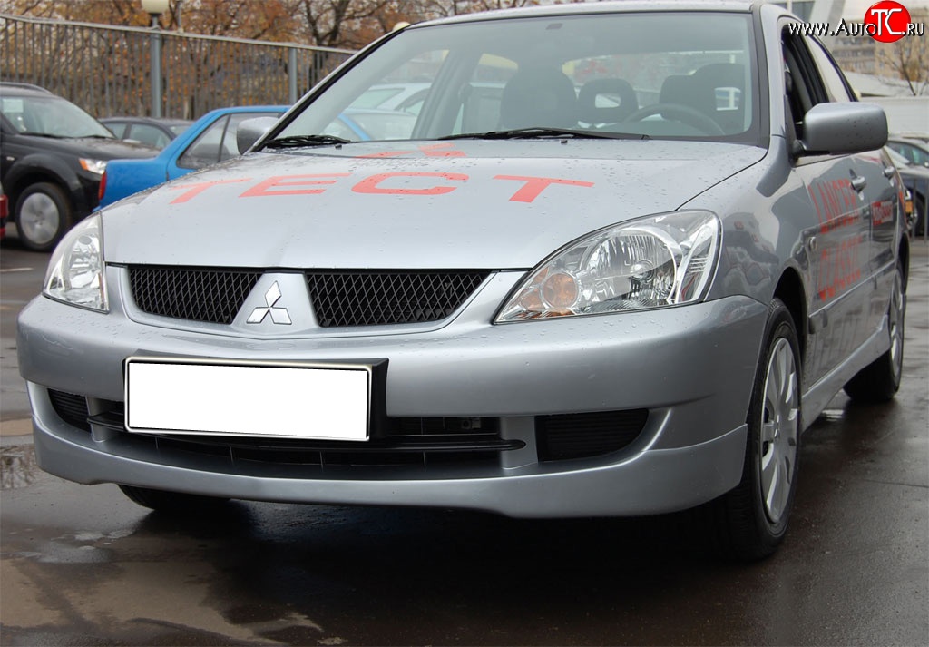 4 249 р. Накладка переднего бампера GT Dynamics Mitsubishi Lancer 9 1-ый рестайлинг седан (2003-2005) (Неокрашенная)  с доставкой в г. Нижний Новгород