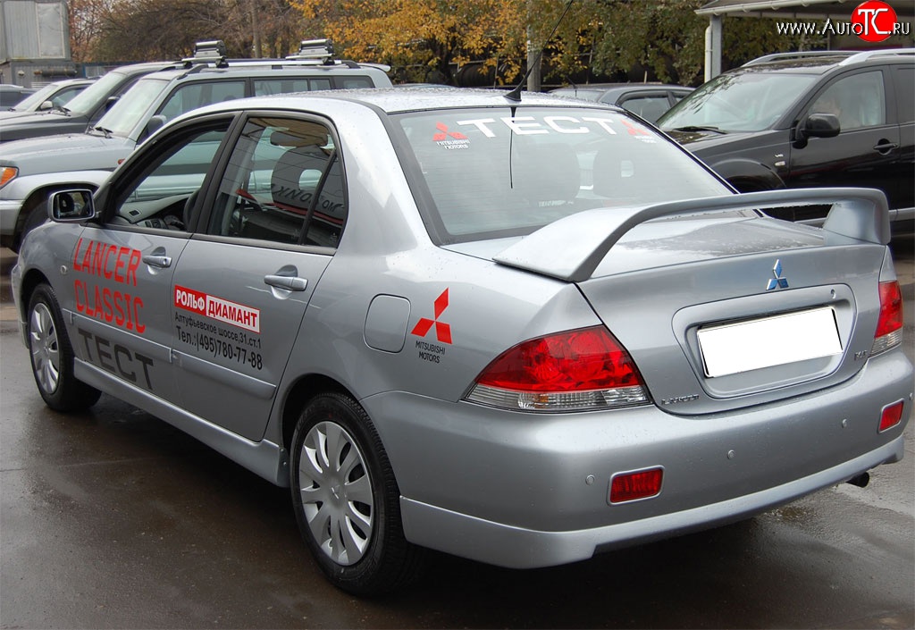 4 249 р. Накладка заднего бампера GT Dynamics Mitsubishi Lancer 9 2-ой рестайлинг седан (2005-2009) (Неокрашенная)  с доставкой в г. Нижний Новгород