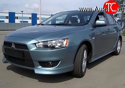 2 699 р. Клыки Evo на передний бампер автомобиля Mitsubishi Lancer CY седан рестайлинг (2011-2017) (Неокрашенные)  с доставкой в г. Нижний Новгород