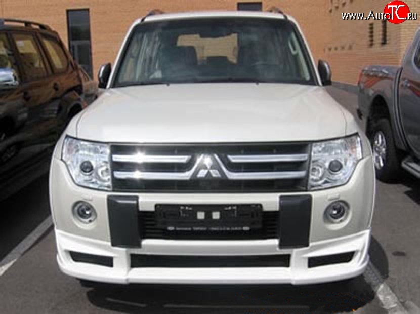 10 599 р. Накладка переднего бампера Sport Mitsubishi Pajero 4 V80 дорестайлинг (2006-2011) (Неокрашенная)  с доставкой в г. Нижний Новгород