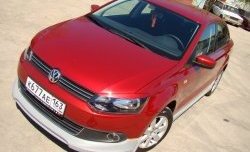 5 749 р. Накладка Racing на передний бампер  Volkswagen Polo  5 (2009-2015) седан дорестайлинг (Неокрашенная)  с доставкой в г. Нижний Новгород. Увеличить фотографию 2