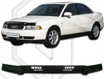 1 759 р. Дефлектор капота CA-Plastiс Audi A4 B5 8D2 седан 2-ой рестайлинг (1999-2001) (Classic черный, Без надписи)  с доставкой в г. Нижний Новгород. Увеличить фотографию 1