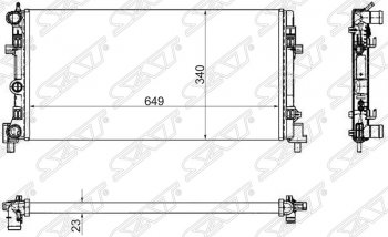 3 399 р. Радиатор двигателя SAT (трубчатый)  Audi A1 8X1 хэтчбэк 3 дв., Seat A1 (8X1 хэтчбэк 3 дв.), Skoda Fabia (Mk2,  Mk3), Rapid (NH3), Roomster (5J), Volkswagen Polo (5)  с доставкой в г. Нижний Новгород. Увеличить фотографию 1