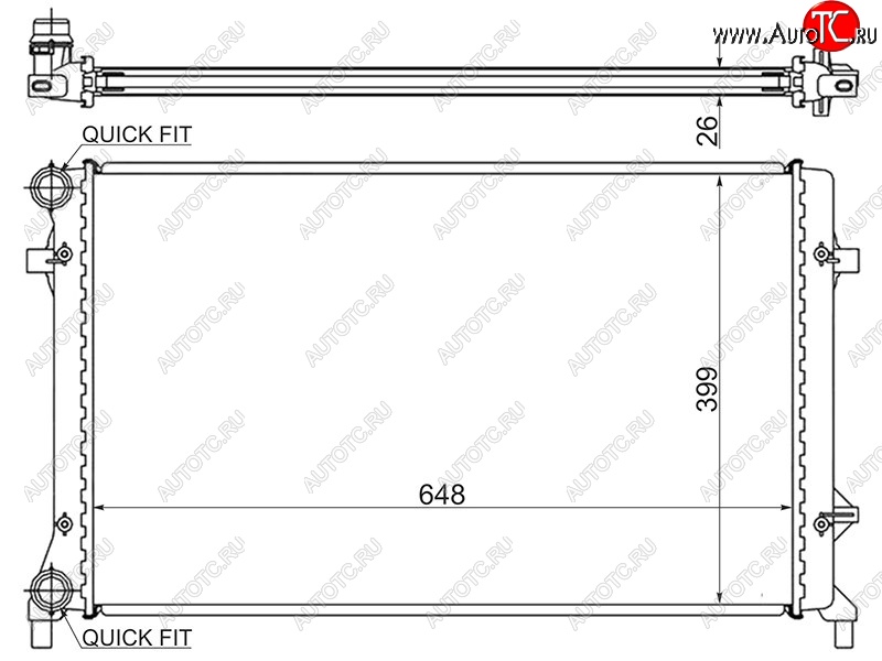 3 699 р. Радиатор двигателя SAT (трубчатый, МКПП/АКПП, 1.4/1.6/2.0/2.5) Volkswagen Caddy 2K дорестайлинг (2003-2010)  с доставкой в г. Нижний Новгород