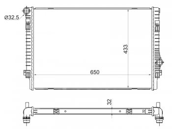 6 649 р. Радиатор двигателя SAT (650*433*32 мм)  Audi A3 (8VS седан,  8VA хэтчбэк 5 дв.,  8V1), Q3 (8U), Seat Leon (5F хэтчбэк 5 дв.,  5F), Skoda Octavia (A7), Superb (B8 (3V),  B8 (3V5)), Volkswagen Passat (B8,  B8.5)  с доставкой в г. Нижний Новгород. Увеличить фотографию 1