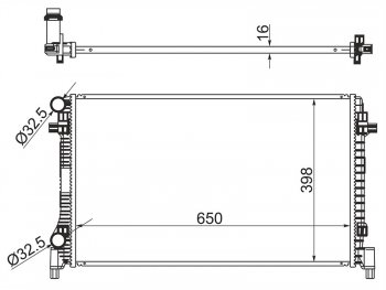 4 599 р. Радиатор двигателя SAT (трубчатый, МКПП / АКПП, 1,8 / 2,0)  Audi A3 (8VS седан,  8VA хэтчбэк 5 дв.,  8V1), TT (8S), Seat Leon (5F хэтчбэк 5 дв.,  5F), Skoda Octavia (A7), Superb (B8 (3V),  B8 (3V5)), Volkswagen Golf (7), Passat (B8,  B8.5)  с доставкой в г. Нижний Новгород. Увеличить фотографию 1