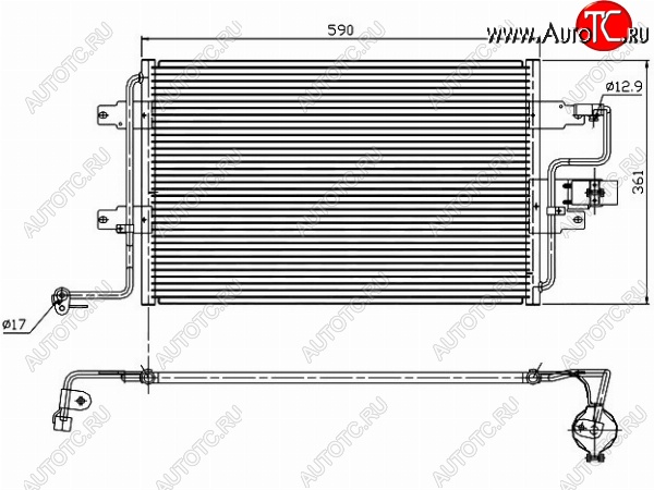 6 249 р. Радиатор кондиционера SAT  Audi A3 (8LA хэтчбэк 5 дв.,  8L1 хэтчбэк 3 дв.), TT (8N), Skoda Octavia (Tour A4 1U2,  Tour A4 1U5), Volkswagen Bora, Golf (4), Jetta (A4)  с доставкой в г. Нижний Новгород