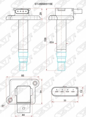 Катушка зажигания SAT Audi A3 8L1 хэтчбэк 3 дв. дорестайлинг (1996-2000)