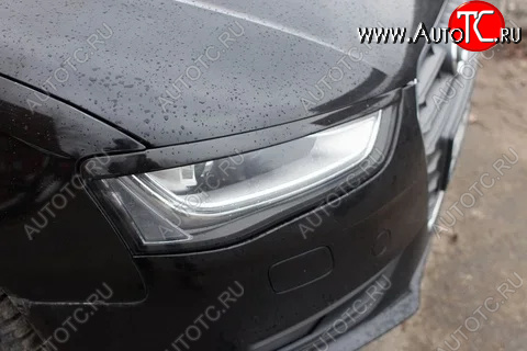 1 139 р. Реснички на фары KURAJ  Audi A4  B8 (2007-2011) дорестайлинг, седан (Неокрашенные)  с доставкой в г. Нижний Новгород