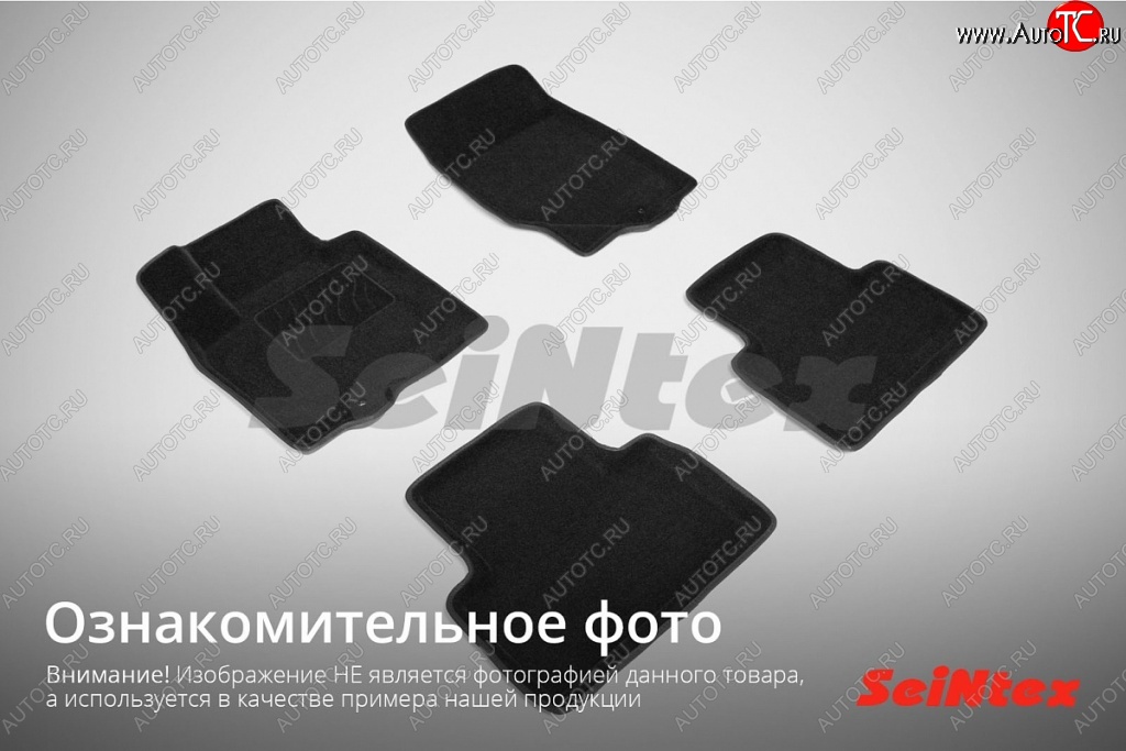 4 999 р. Износостойкие коврики в салон SeiNtex Premium 3D 4 шт. (ворсовые, черные) Audi A4 B8 дорестайлинг, седан (2007-2011)  с доставкой в г. Нижний Новгород