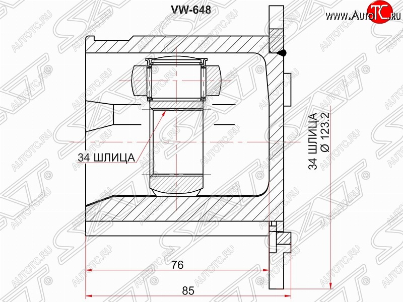 3 399 р. Шрус SAT (внутренний)  Audi A4 ( B6,  B7) - A8  D3  с доставкой в г. Нижний Новгород