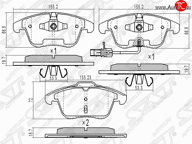 1 649 р. Колодки тормозные передние SAT  Audi A4  B7 - A6  C6  с доставкой в г. Нижний Новгород