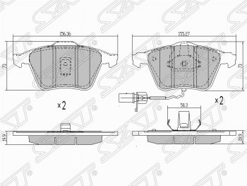 1 499 р. Колодки тормозные передние SAT (пр-во Китай) Audi A6 C6 дорестайлинг, седан (2004-2008)  с доставкой в г. Нижний Новгород. Увеличить фотографию 1