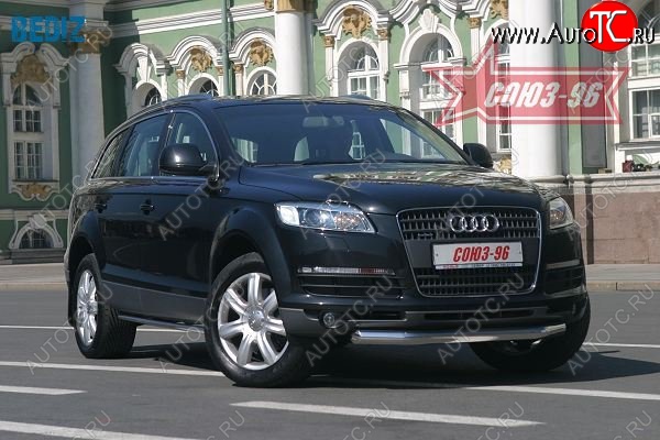 20 879 р. Защита переднего бампера Souz-96 (d 76) Audi Q7 4L дорестайлинг (2005-2009)  с доставкой в г. Нижний Новгород