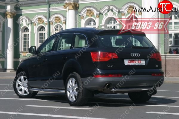 16 064 р. Защита заднего бампера Souz-96 (d 60) Audi Q7 4L дорестайлинг (2005-2009)  с доставкой в г. Нижний Новгород