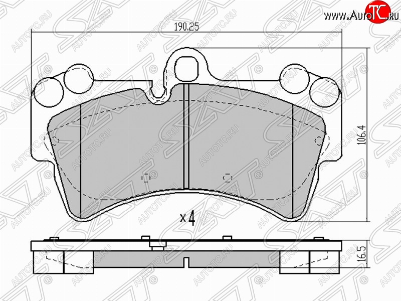 2 779 р. Колодки тормозные SAT (передние)  Audi Q7  4L (2005-2009), Porsche Cayenne ( 955,  957) (2002-2010), Volkswagen Touareg  GP (2002-2010)  с доставкой в г. Нижний Новгород