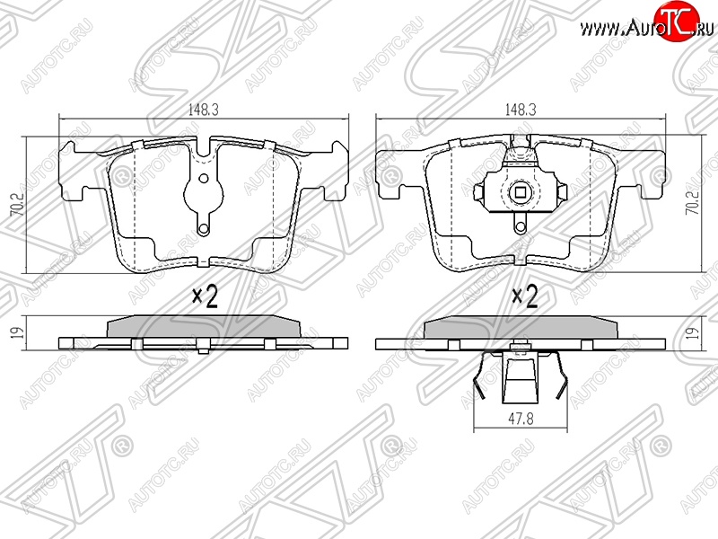 1 359 р. Колодки тормозные SAT (передние, Китай)  BMW 1 серия (F21,  F20), 2 серия (F22), 3 серия (F34,  F30,  F31), 4 серия (F32,  F36), X3 (F25)  с доставкой в г. Нижний Новгород