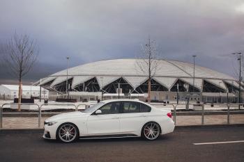 5 999 р. Накладки M-Perfomance под задний бампер (мини-лезвия)  BMW 3 серия  F30 (2012-2018) седан дорестайлинг, седан рестайлинг (цвет: черный матовый)  с доставкой в г. Нижний Новгород. Увеличить фотографию 13