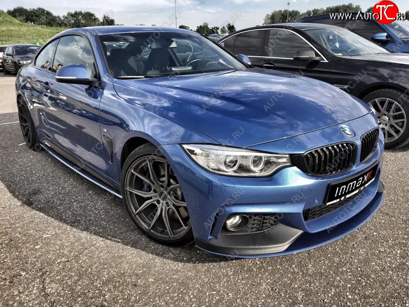 14 499 р. Сплиттер переднего бампера М-Perfomance BMW 4 серия F32 купе дорестайлинг (2013-2017) (цвет: черный матовый)  с доставкой в г. Нижний Новгород