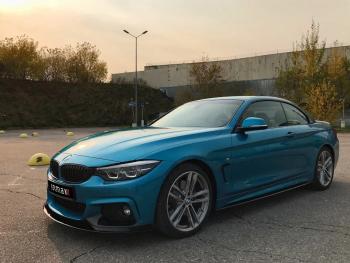 14 499 р. Сплиттер переднего бампера М-Perfomance BMW 4 серия F32 купе дорестайлинг (2013-2017) (цвет: черный матовый)  с доставкой в г. Нижний Новгород. Увеличить фотографию 3