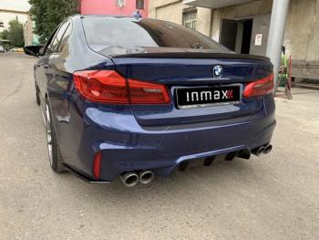 5 999 р. Накладки M-Perfomance под задний бампер (мини-лезвия) Inmax  BMW 5 серия  G30 (2016-2020) дорестайлинг, седан (цвет: черный глянец)  с доставкой в г. Нижний Новгород. Увеличить фотографию 4