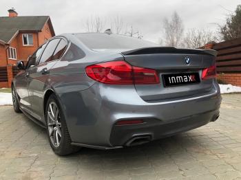 5 999 р. Накладки M-Perfomance под задний бампер (мини-лезвия) Inmax  BMW 5 серия  G30 (2016-2020) дорестайлинг, седан (цвет: черный глянец)  с доставкой в г. Нижний Новгород. Увеличить фотографию 6